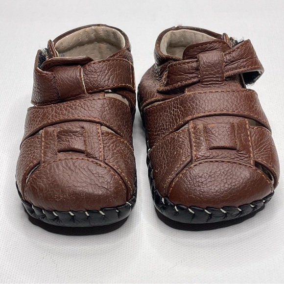 PediPed Baby Shoes Originals Harvey Leather Fisherman Sandal Brown - Picture 7 of 14